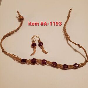 1 Necklace and earring set, item # A -1193, wt. 5 gram.